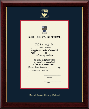 Saint Louis Priory School diploma frame - Gold Embossed Diploma Frame in Gallery