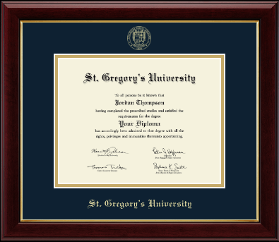 St. Gregory's University diploma frame - Gold Embossed Diploma Frame in Gallery