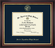 Saint Ignatius High School diploma frame - Gold Embossed Diploma Frame in Regency Gold
