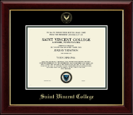 Saint Vincent College Gold Embossed Diploma Frame in Gallery