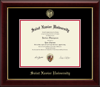 Saint Xavier University diploma frame - Gold Embossed Diploma Frame in Gallery