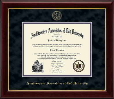 Southwestern Assemblies of God University diploma frame - Gold Embossed Diploma Frame in Gallery