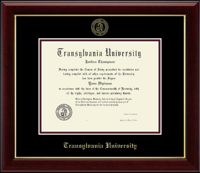 Transylvania University diploma frame - Gold Embossed Diploma Frame in Gallery