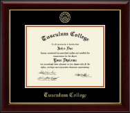 Tusculum College diploma frame - Gold Embossed Diploma Frame in Gallery