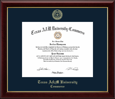 Texas A&M University - Commerce diploma frame - Gold Embossed Diploma Frame in Gallery