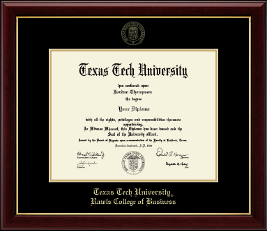 Texas Tech University diploma frame - Gold Embossed Diploma Frame in Gallery