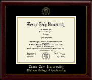 Texas Tech University diploma frame - Gold Embossed Diploma Frame in Gallery