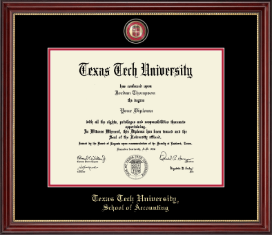 Texas Tech University diploma frame - Masterpiece Medallion Diploma Frame in Kensington Gold