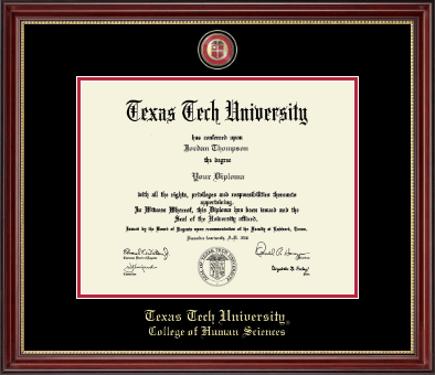 Texas Tech University diploma frame - Masterpiece Medallion Diploma Frame in Kensington Gold