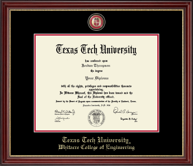 Texas Tech University diploma frame - Masterpiece Medallion Diploma Frame in Kensington Gold