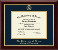 The University of Akron Gold Embossed Diploma Frame in Gallery