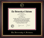 The University of Alabama Tuscaloosa Gold Embossed Diploma Frame in Regency Gold