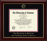 The University of Alabama Tuscaloosa diploma frame - Gold Embossed Diploma Frame in Gallery