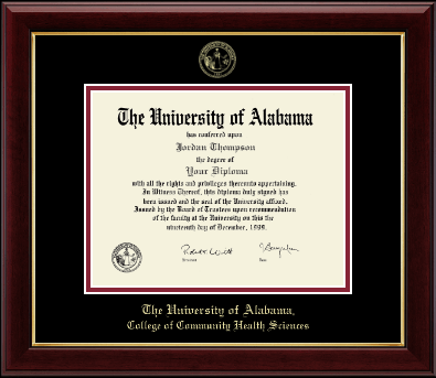 The University of Alabama Tuscaloosa diploma frame - Gold Embossed Diploma Frame in Gallery