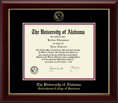 The University of Alabama Tuscaloosa diploma frame - Gold Embossed Diploma Frame in Gallery