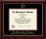 The University of Alabama Tuscaloosa diploma frame - Gold Embossed Diploma Frame in Gallery