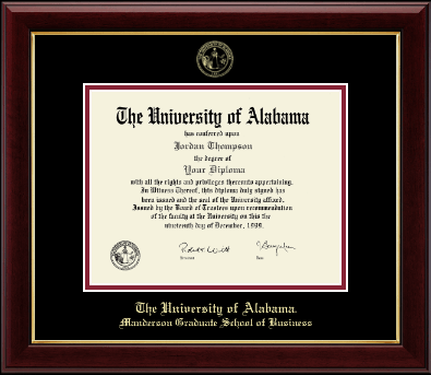 The University of Alabama Tuscaloosa diploma frame - Gold Embossed Diploma Frame in Gallery