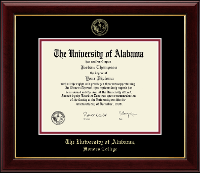 The University of Alabama Tuscaloosa diploma frame - Gold Embossed Diploma Frame in Gallery