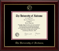 The University of Alabama Tuscaloosa diploma frame - Gold Embossed Diploma Frame in Gallery