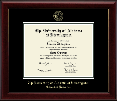The University of Alabama at Birmingham diploma frame - Gold Embossed Diploma Frame in Gallery