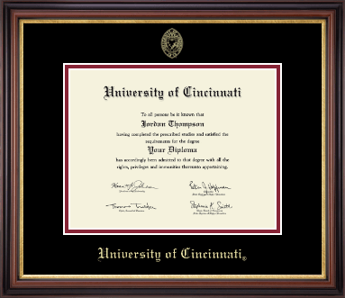 University of Cincinnati diploma frame - Gold Embossed Diploma Frame in Regency Gold