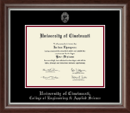 University of Cincinnati diploma frame - Silver Embossed Diploma Frame in Devonshire