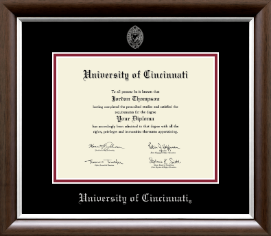 University of Cincinnati diploma frame - Silver Embossed Diploma Frame in Devonshire