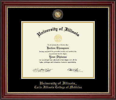 University of Illinois diploma frame - Masterpiece Medallion Diploma Frame in Kensington Gold
