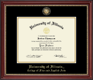 University of Illinois Brass Masterpiece Medallion Diploma Frame in Kensington Gold