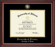 University of Illinois Brass Masterpiece Medallion Diploma Frame in Kensington Gold