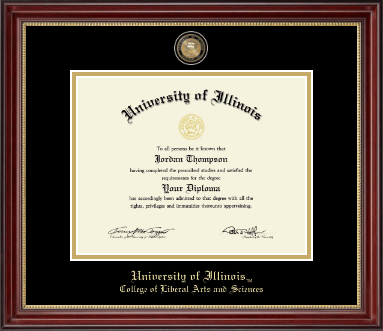 University of Illinois diploma frame - Brass Masterpiece Medallion Diploma Frame in Kensington Gold