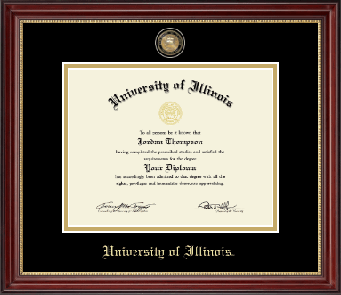 University of Illinois diploma frame - Brass Masterpiece Medallion Diploma Frame in Kensington Gold