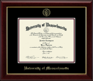 University of Massachusetts Amherst Gold Embossed Diploma Frame in Gallery