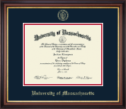 University of Massachusetts Lowell Gold Embossed Diploma Frame in Regency Gold