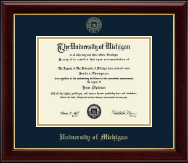 University of Michigan Gold Embossed Diploma Frame in Gallery