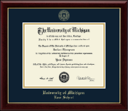 University of Michigan Gold Embossed Diploma Frame in Gallery