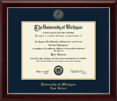 University of Michigan diploma frame - Gold Embossed Diploma Frame in Gallery