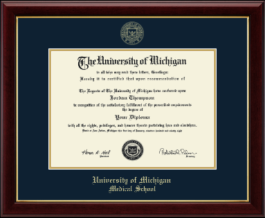 University of Michigan diploma frame - Gold Embossed Diploma Frame in Gallery