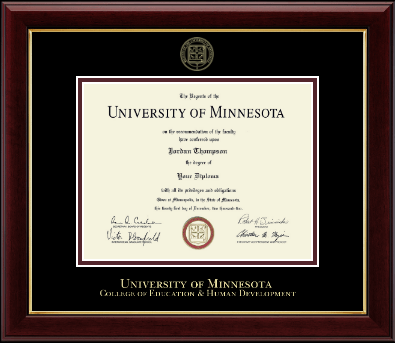 University of Minnesota diploma frame - Gold Embossed Diploma Frame in Gallery