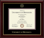 University of Minnesota Gold Embossed Diploma Frame in Gallery