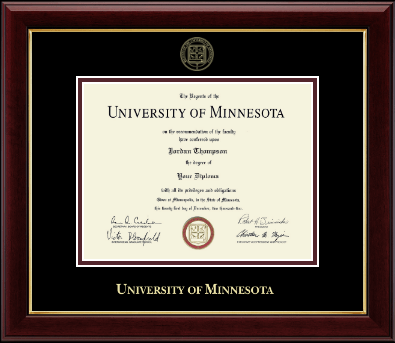 University of Minnesota diploma frame - Gold Embossed Diploma Frame in Gallery