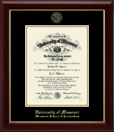University of Missouri Columbia diploma frame - Gold Embossed Diploma Frame in Gallery