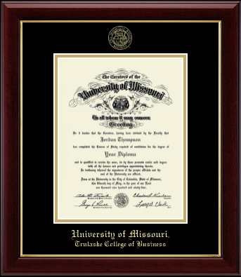 University of Missouri Columbia diploma frame - Gold Embossed Diploma Frame in Gallery