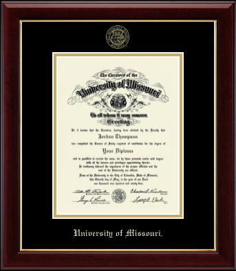 University of Missouri Columbia diploma frame - Gold Embossed Diploma Frame in Gallery