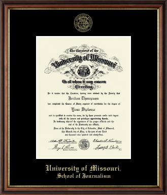 University of Missouri Columbia diploma frame - Gold Embossed Diploma Frame in Williamsburg