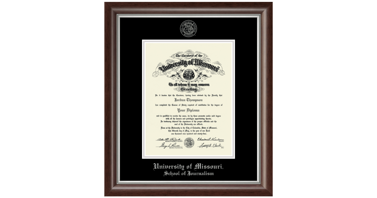 Silver Embossed Diploma Frame In Devonshire University Of Missouri