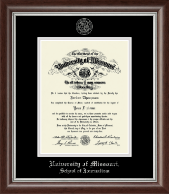 University of Missouri Columbia diploma frame - Silver Embossed Diploma Frame in Devonshire