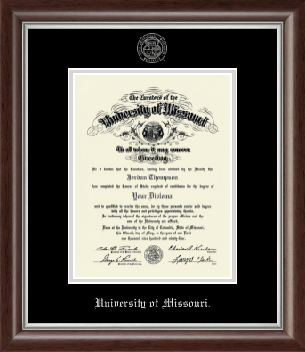 University of Missouri Columbia diploma frame - Silver Embossed Diploma Frame in Devonshire