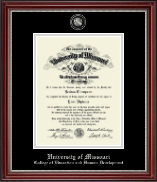 University of Missouri Columbia diploma frame - Masterpiece Medallion Diploma Frame in Kensington Silver