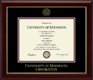 University of Minnesota Crookston Gold Embossed Diploma Frame in Gallery